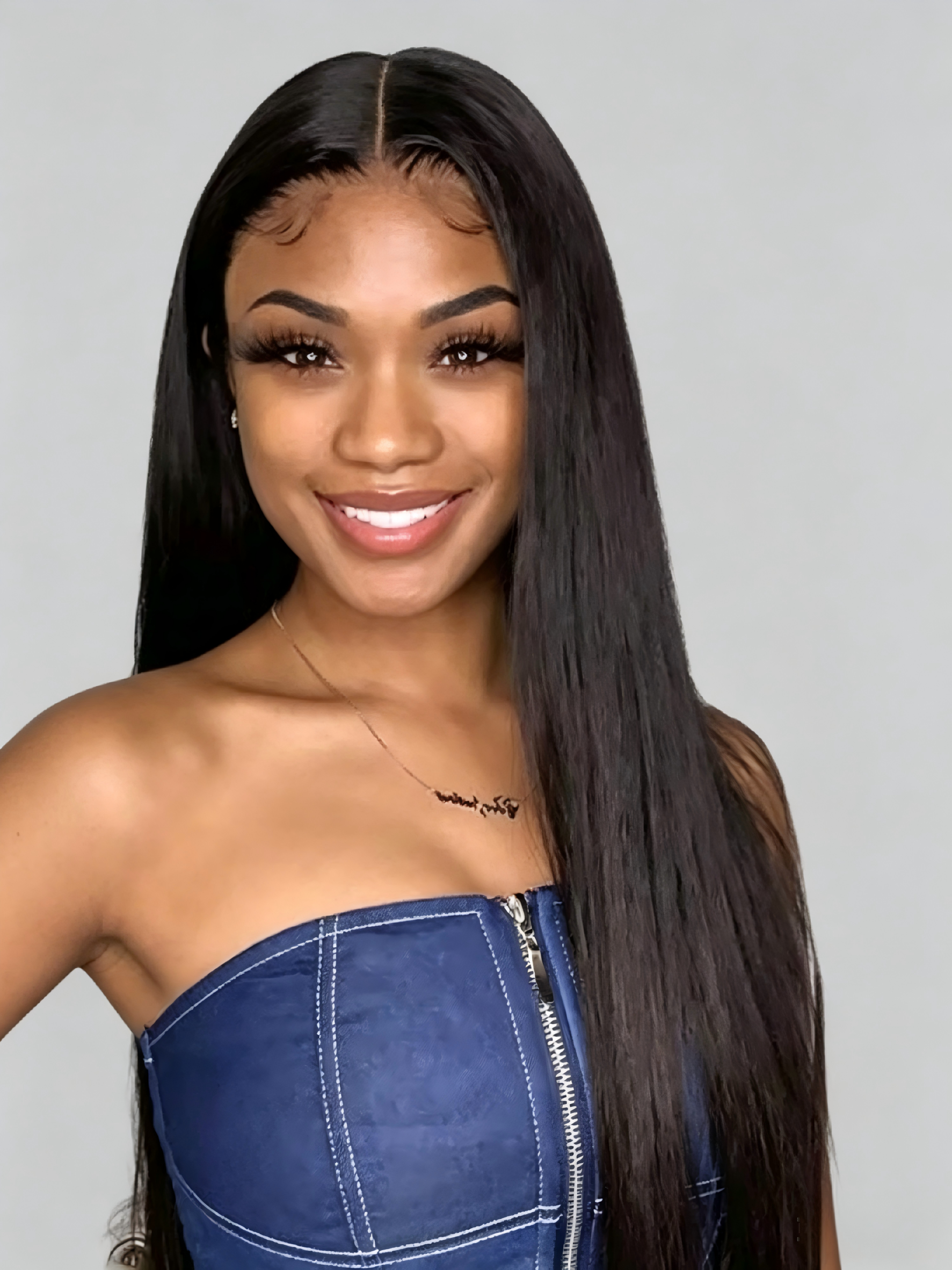 Bone Straight HD Lace Front Wig, 12A 100% Raw Human Hair
