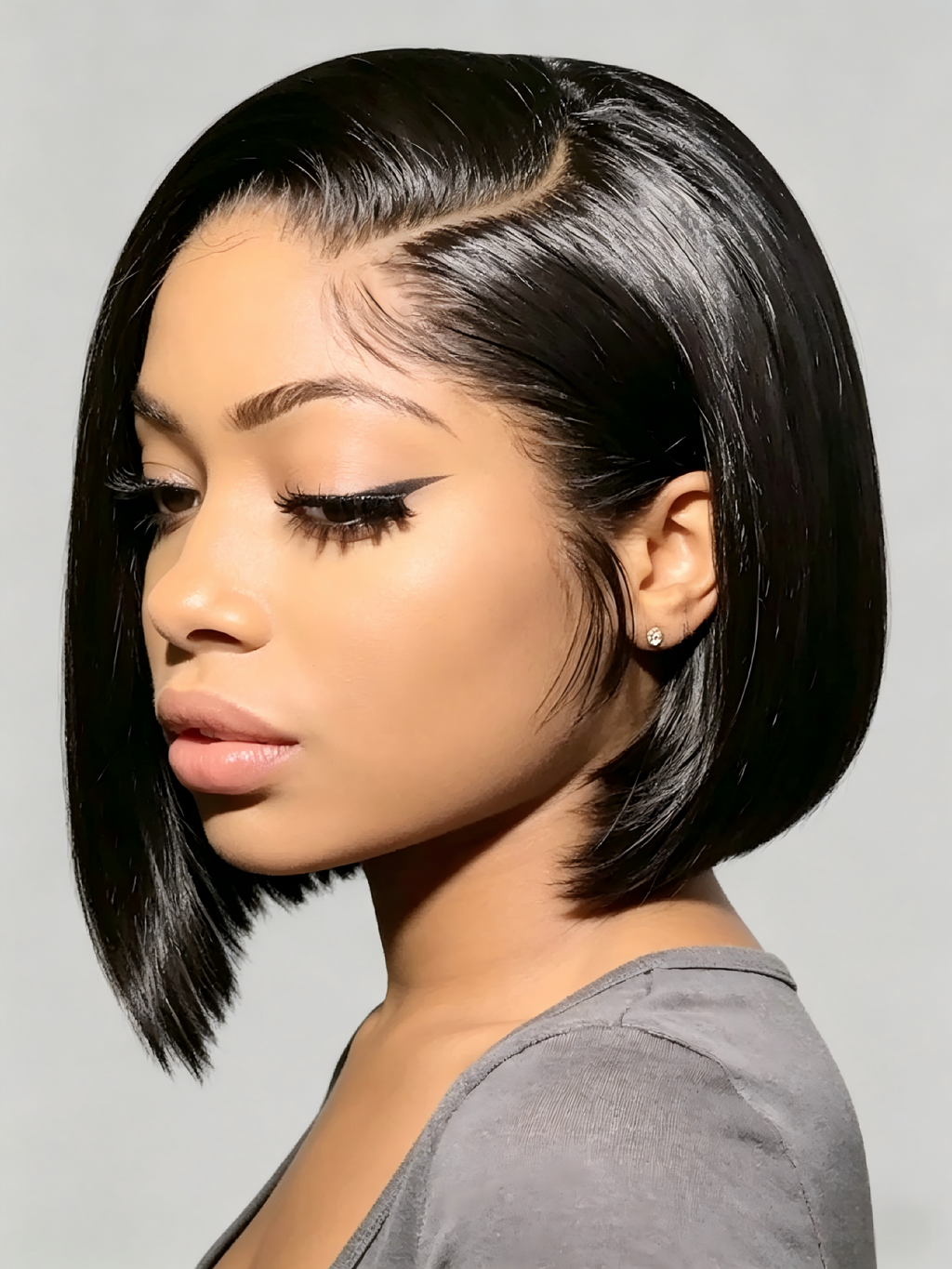 Glueless Full Lace Bob Wig – HD Transparent, 100% Virgin Hair