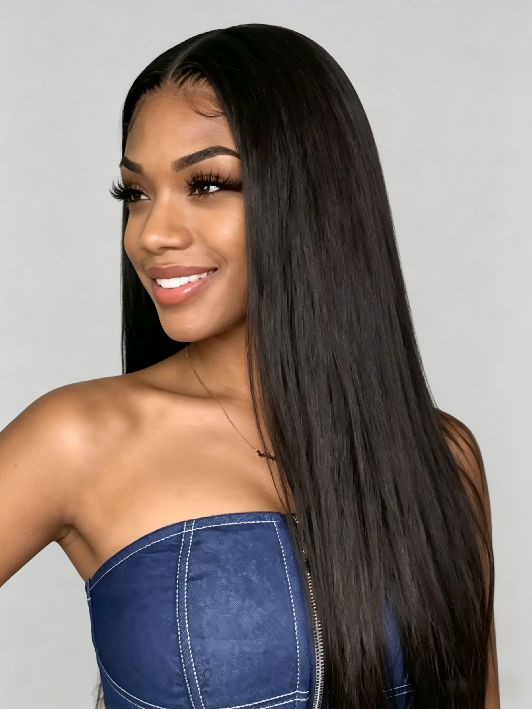 Bone Straight HD Lace Front Wig, 12A 100% Raw Human Hair