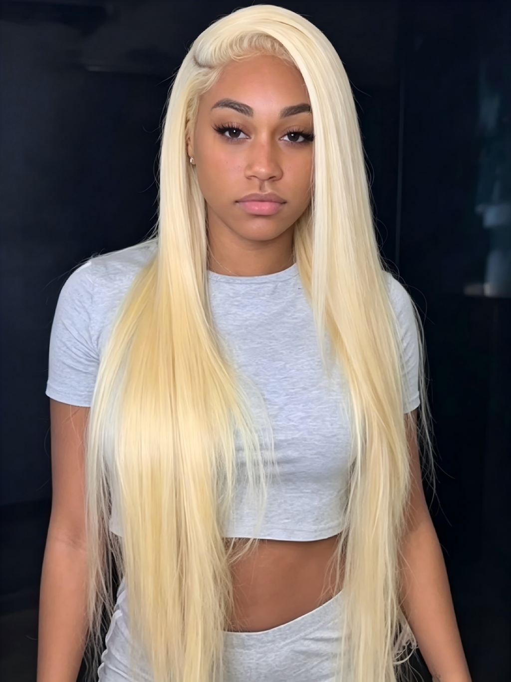 613 Blonde Straight Lace Front Wig – 100% Virgin Brazilian Remy Hair, 13x4 HD Lace Glueless
