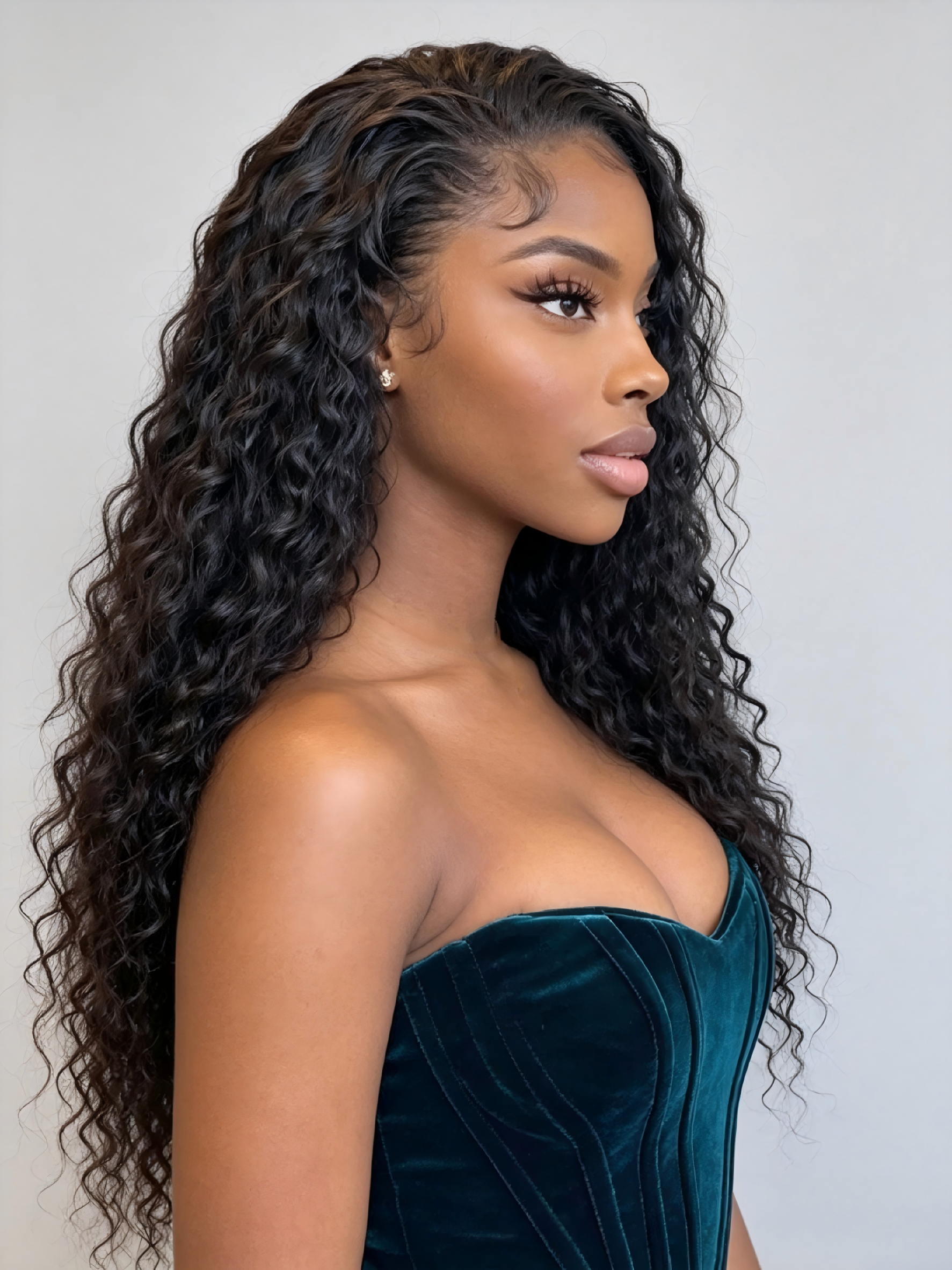 Water Wave Lace Front Wig, HD Transparent Lace, 100% Raw Human Hair