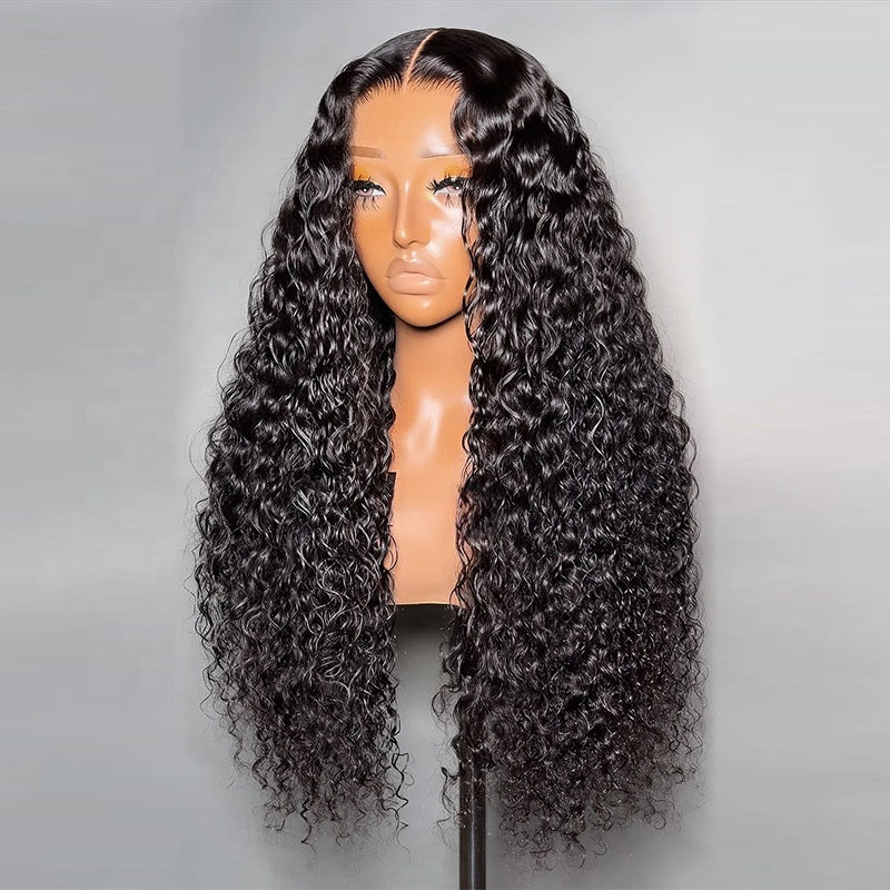Water Wave Lace Front Wig, HD Transparent Lace, 100% Raw Human Hair