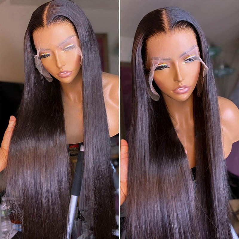 Bone Straight HD Lace Front Wig, 12A 100% Raw Human Hair
