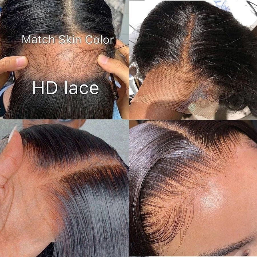 Bone Straight HD Lace Front Wig, 12A 100% Raw Human Hair