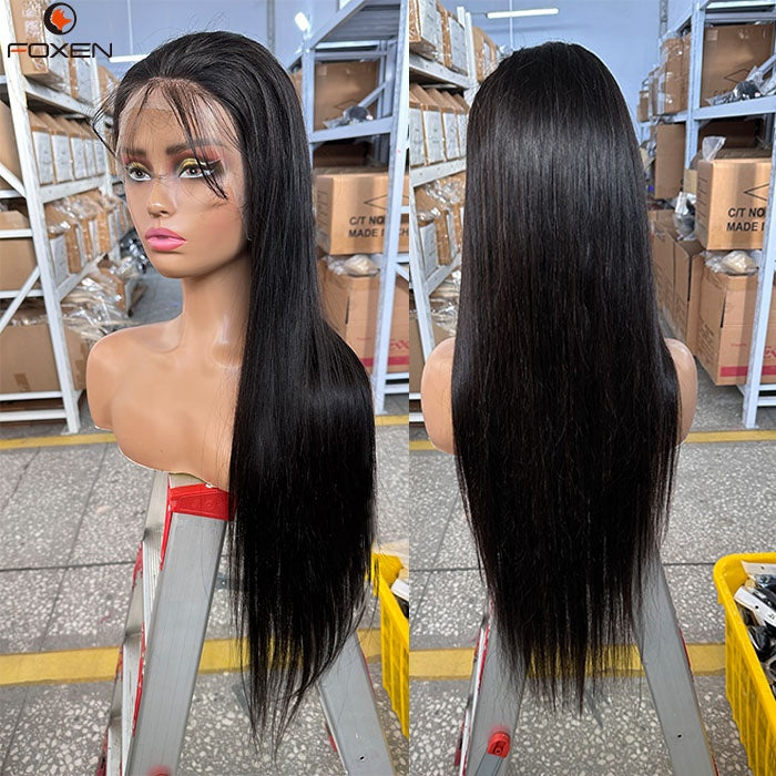 Bone Straight HD Lace Front Wig, 12A 100% Raw Human Hair