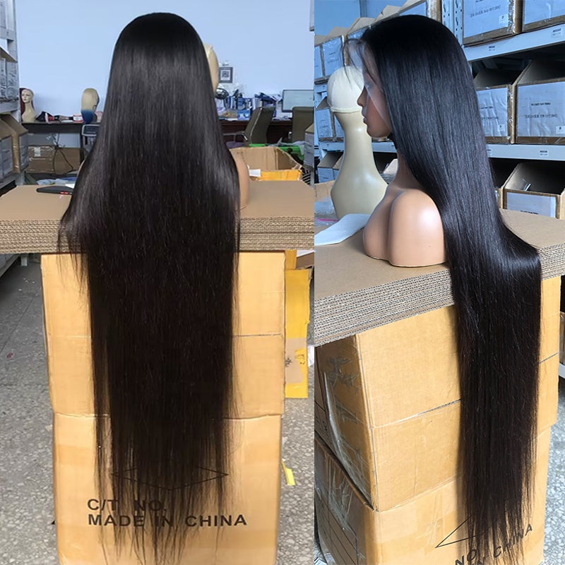 Bone Straight HD Lace Front Wig, 12A 100% Raw Human Hair