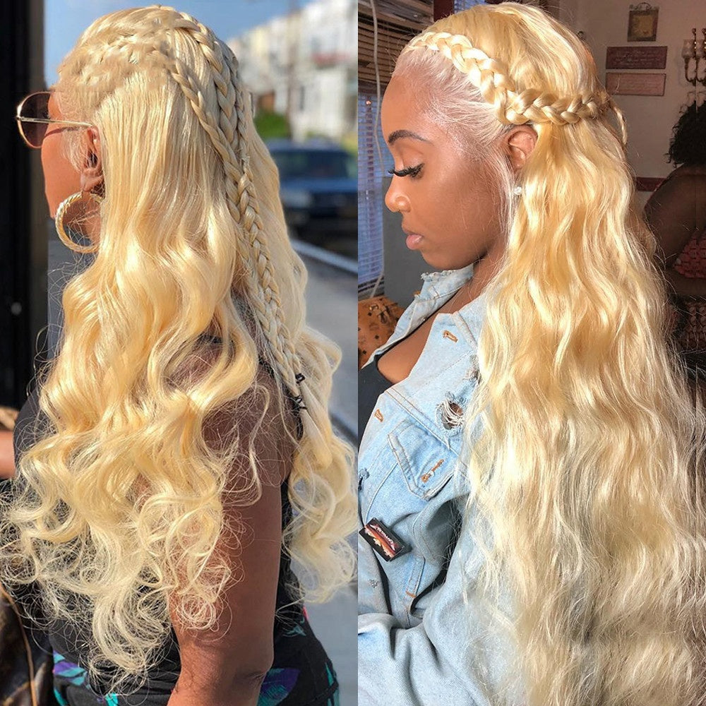613 Blonde Body Wave Lace Front Wig, HD Lace, Glueless, 100% Raw Human Hair