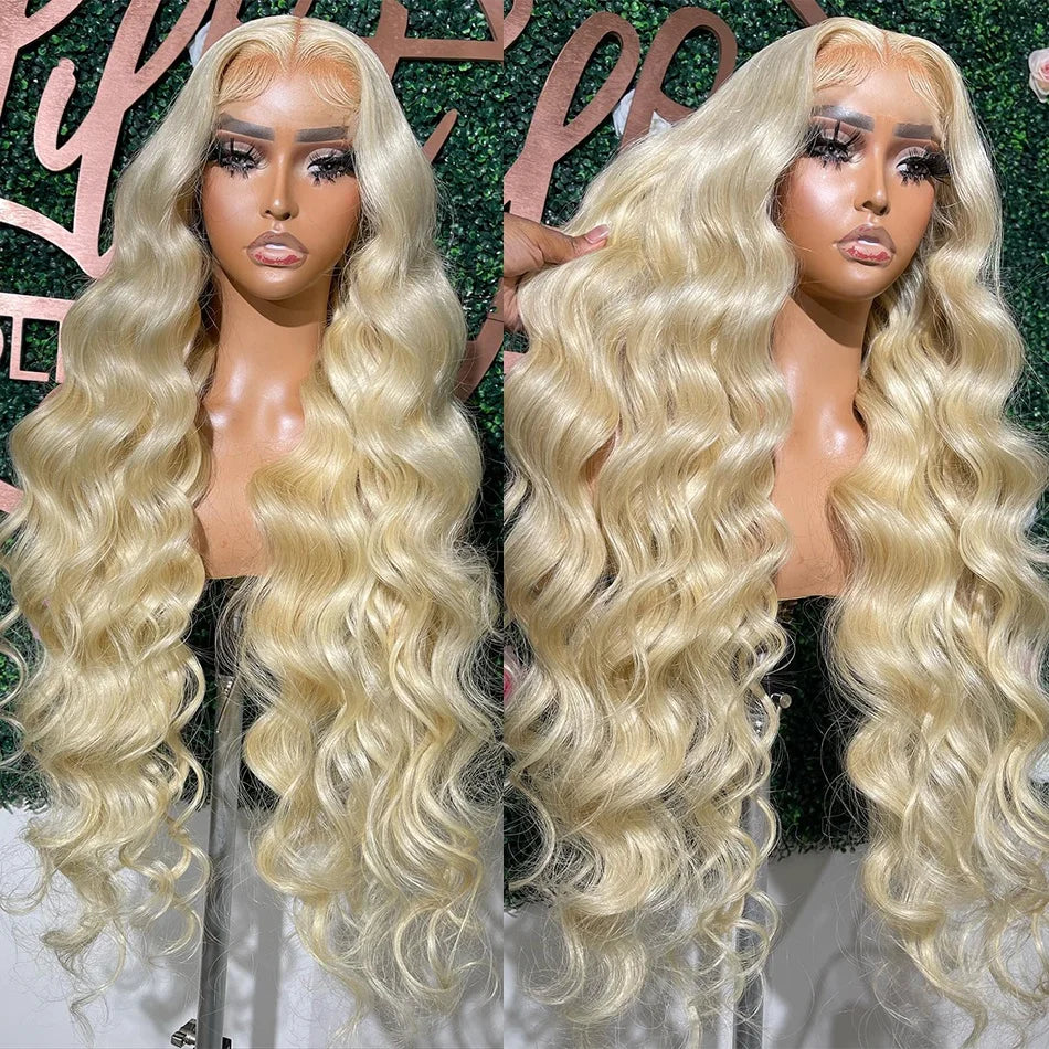 613 Blonde Body Wave Lace Front Wig, HD Lace, Glueless, 100% Raw Human Hair