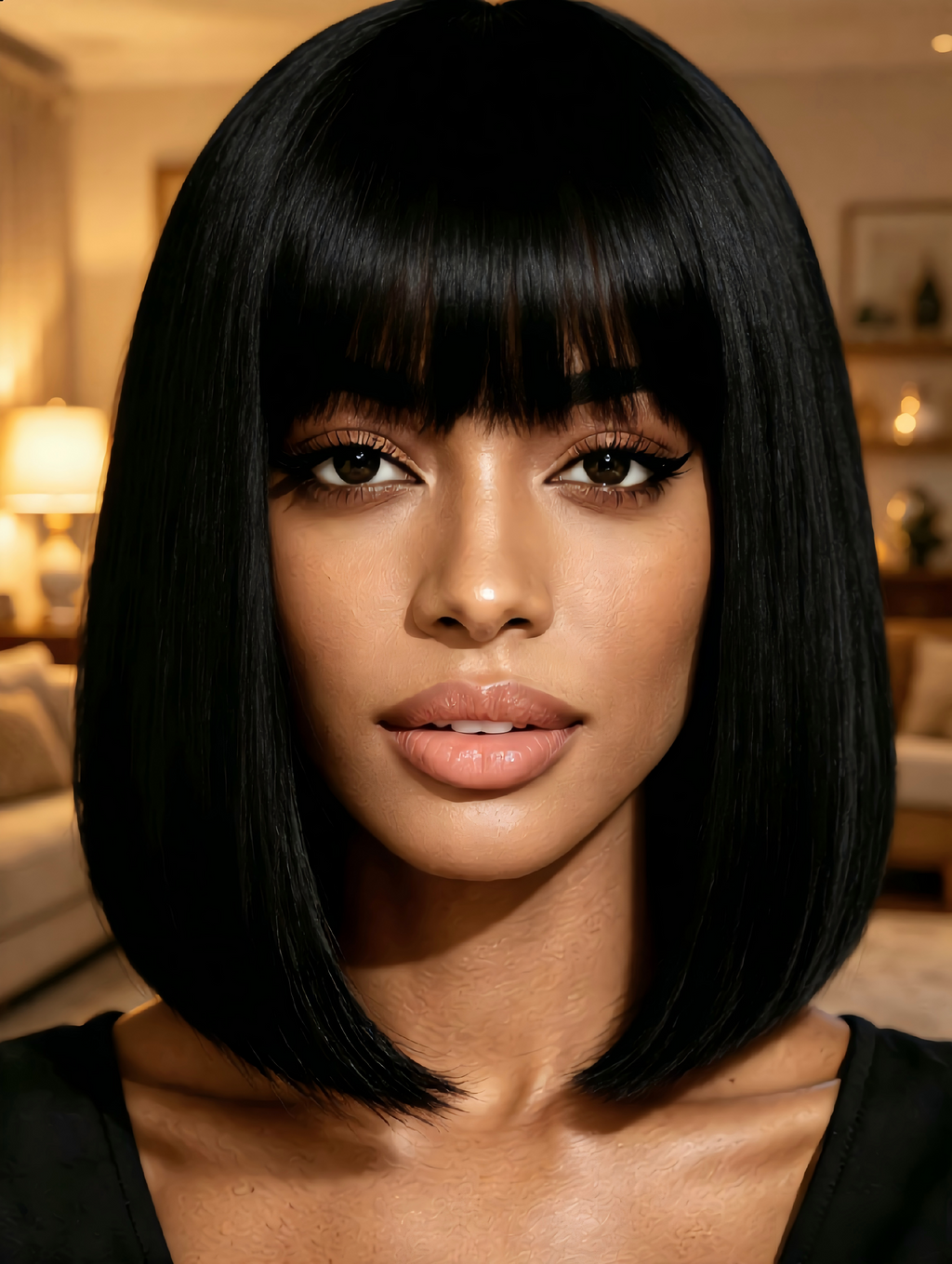 Fringe Bob Wig with Baby Hair, HD Lace, 12A Virgin Hair