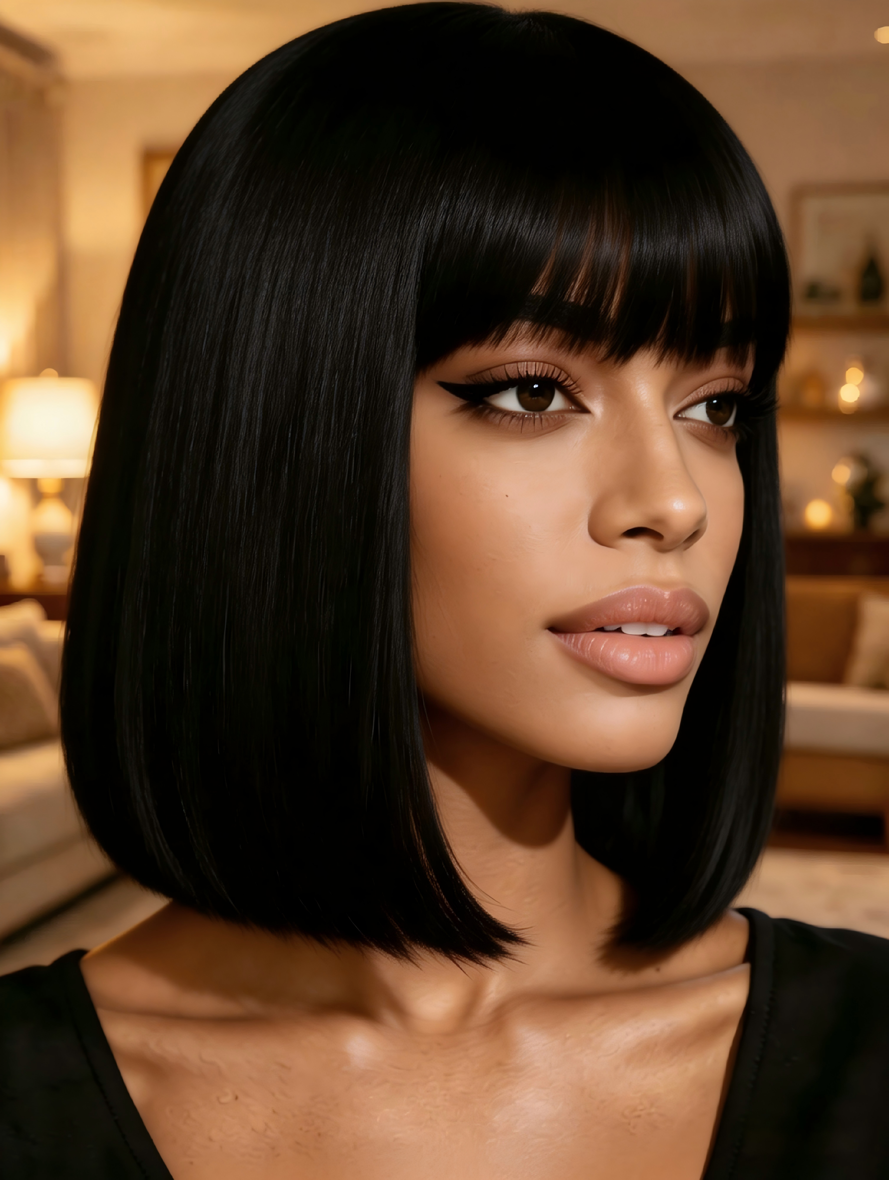 Fringe Bob Wig with Baby Hair, HD Lace, 12A Virgin Hair