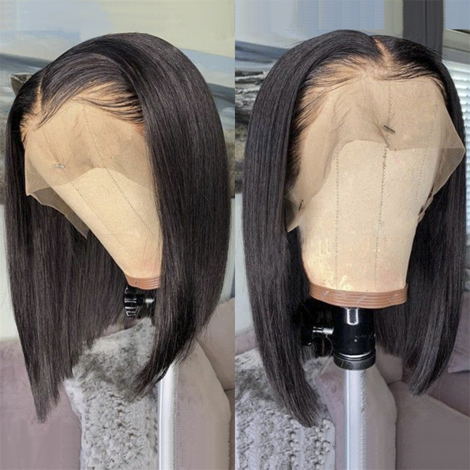 Fringe Bob Wig with Baby Hair, HD Lace, 12A Virgin Hair
