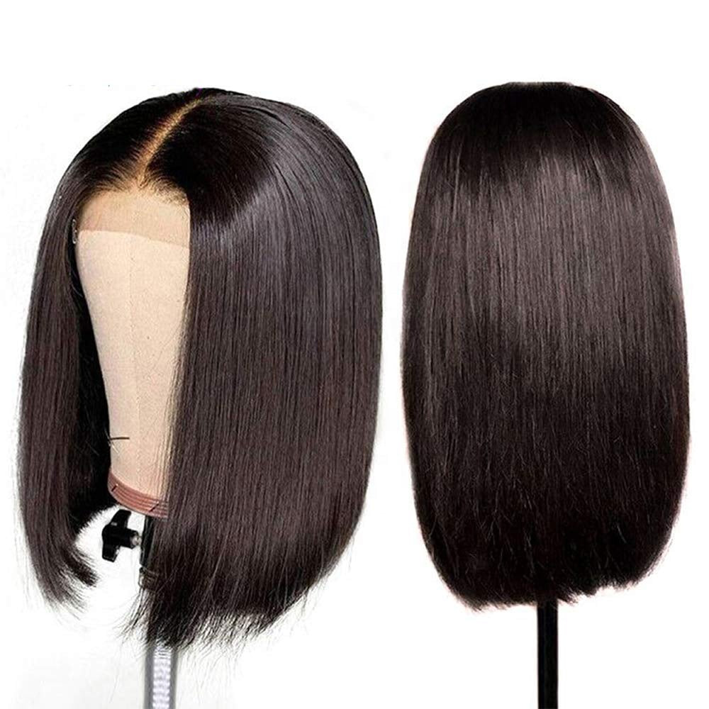Glueless Full Lace Bob Wig | 100% Raw Virgin Human Hair | Natural Black