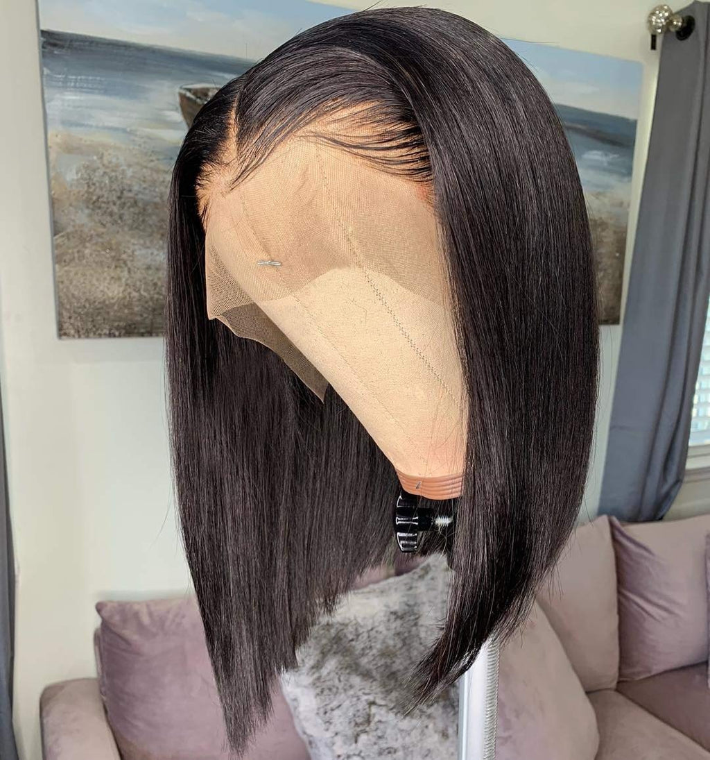 Glueless Full Lace Bob Wig – HD Transparent, 100% Virgin Hair