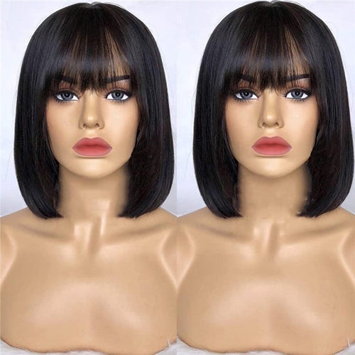 Fringe Bob Wig with Baby Hair | Grade 12A Raw Virgin Hair | Pre-Plucked