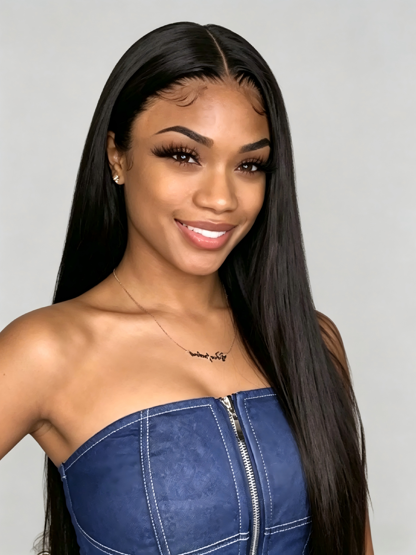 Bone Straight HD Lace Front Wig, 12A 100% Raw Human Hair