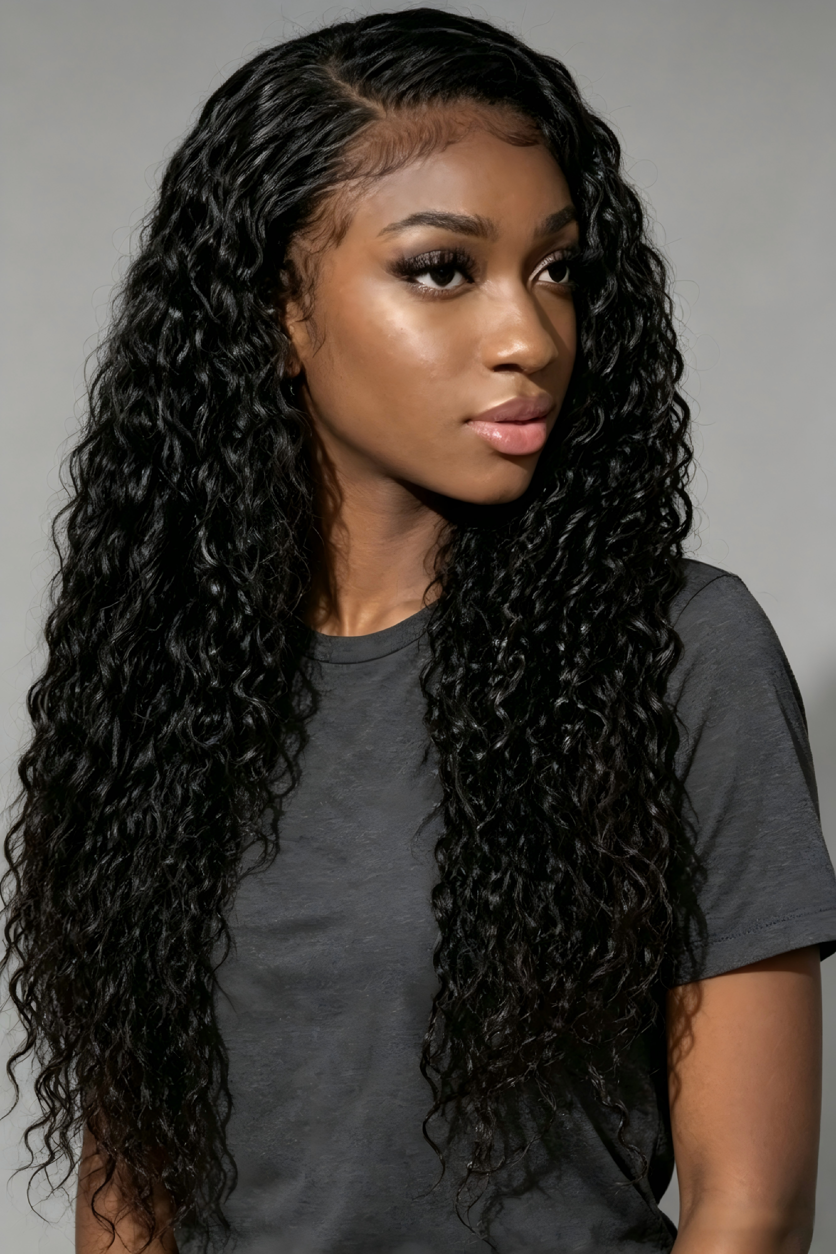 Water Wave Lace Front Wig, HD Transparent Lace, 100% Raw Human Hair