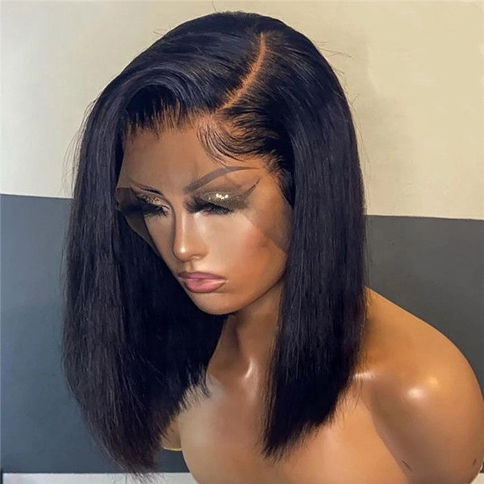 Glueless Full Lace Bob Wig – HD Transparent, 100% Virgin Hair