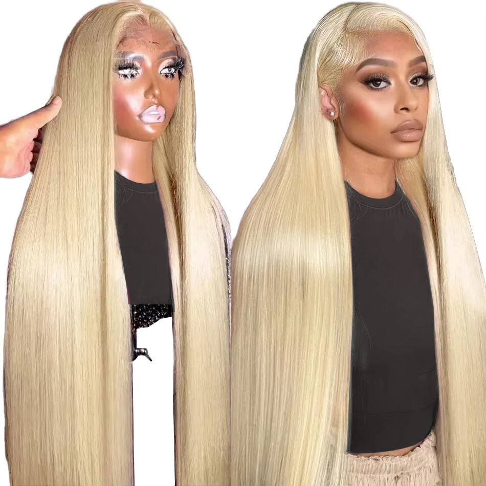 613 Blonde Straight Lace Front Wig – 100% Virgin Brazilian Remy Hair, 13x4 HD Lace Glueless
